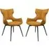 Rafael Swivel Dining Chairs In Pair - Mustard, Fabric