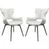Rafael Swivel Dining Chairs Pair - White, Leather