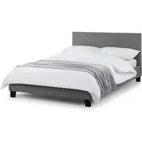 Rafiya King Size Bed with Storage - Grey, Linen