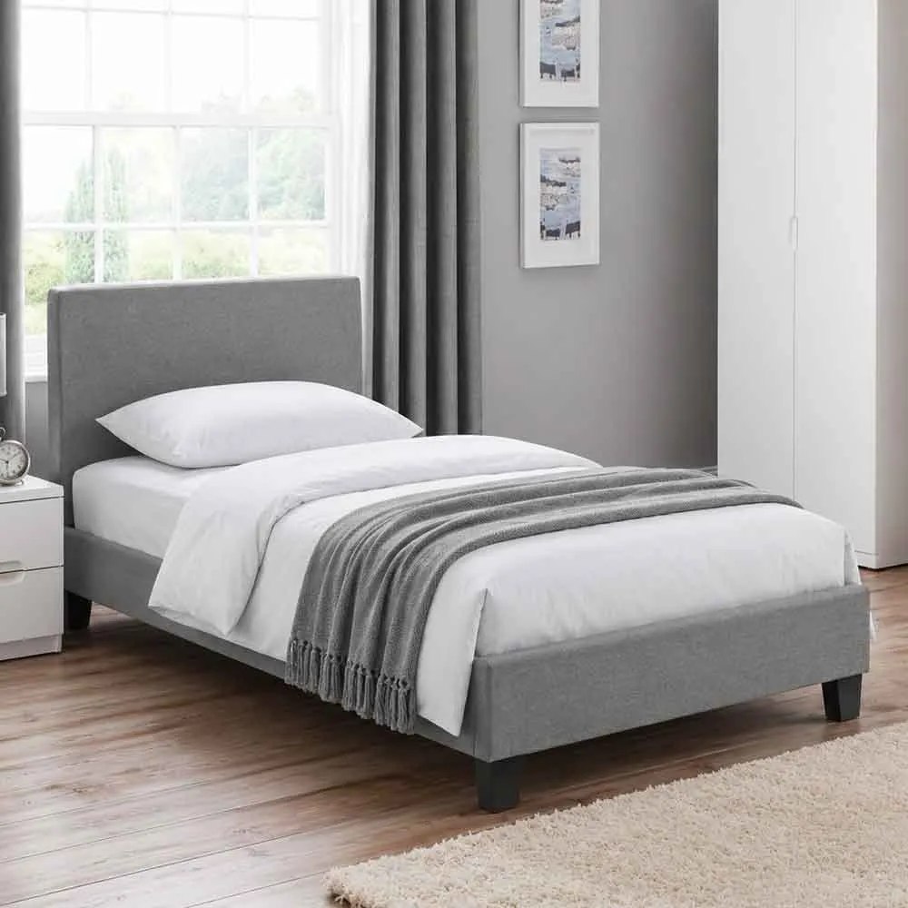Rafiya Single Bed Frame - Grey, Linen product
