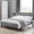 Rafiya Single Bed Frame - Grey, Linen