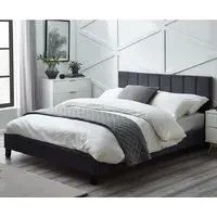 Ragina Single Bed - Grey, Velvet