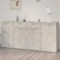 Ragni Sideboard with 4 Doors 2 Drawers - Concrete Effect