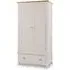 Raisie 2-Door Wardrobe with Drawer - Oak, Grey