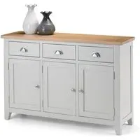 Raisie 3-Door Sideboard with Drawers - Oak, Grey