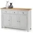 Raisie 3-Door Sideboard with Drawers - Oak, Grey