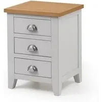 Raisie 3-Drawer Bedside Cabinet - Grey, Oak