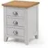 Raisie 3-Drawer Bedside Cabinet - Grey, Oak