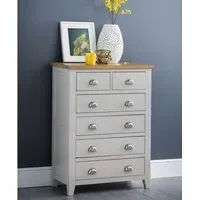 Raisie 6-Drawer Chest of Drawers - Grey, Oak
