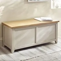 Raisie Storage Box with Hinged Lid - Cream, Wood alternate view