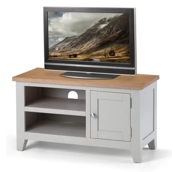 Raisie TV Stand with Storage - Oak, Grey image