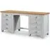 Raisie Twin Pedestal Dressing Table - Grey, Oak