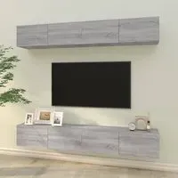 Raivo Wall Hung Entertainment Unit - Grey Sonoma Oak