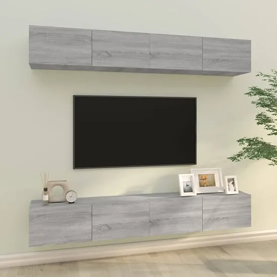 Raivo Wall Hung Entertainment Unit - Grey Sonoma Oak