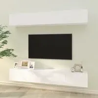 Raivo Wall Hung Entertainment Unit - White, Engineered Wood