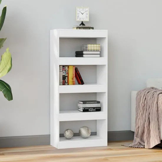 Raivos Bookshelf Room Divider - White, Engineered Wood