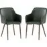 Ralph Dining Chairs In Pair - Dark Green, Faux Leather