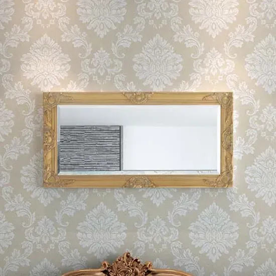 Ramiro Baroque Style Wooden Wall Mirror - Gold product