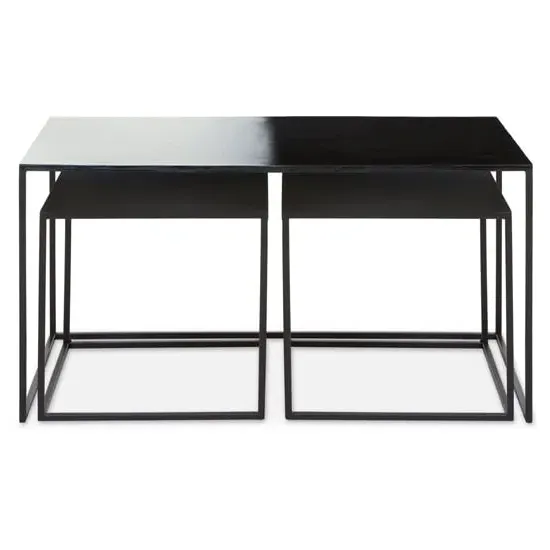 Ramita Set of 3 Coffee Tables - Black, Metal