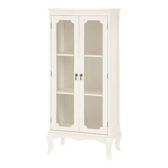 Ramona Bathroom Cabinet with Glass Doors - Ivory, MDF image