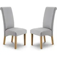 Ramos Dining Chair Scroll Back (Pair) - Shale Grey, Linen alternate view