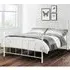 Ranae Single Bed Frame - Stone White, Metal