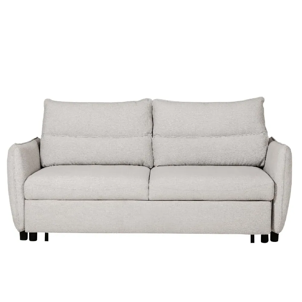 Randolph Sofa Bed with Black Legs - Light Grey, Fabric