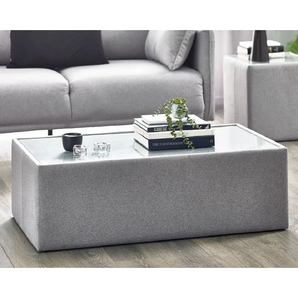 Rania Coffee Table - Grey, Glass