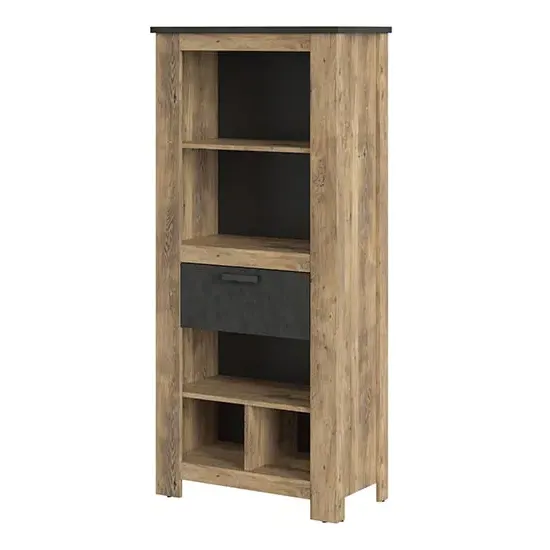 Rapilla Bookcase with Drawer - Chestnut, Wood