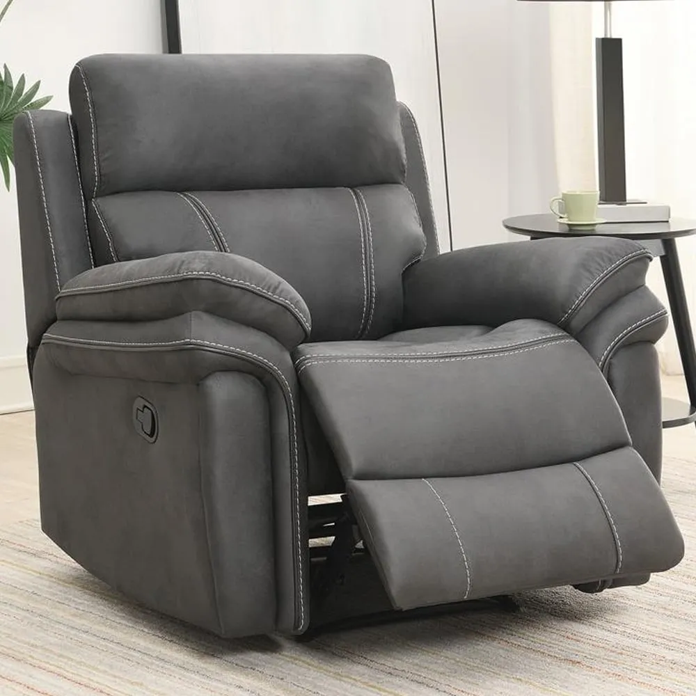 Rasalas 1-Seater Recliner Sofa - Charcoal, Fabric image