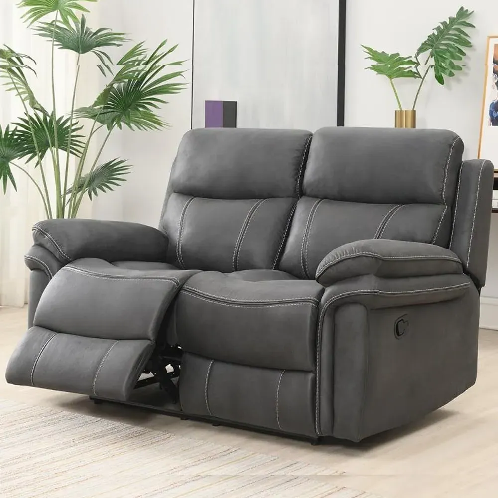 Rasalas 2-Seater Recliner Sofa - Charcoal, Fabric