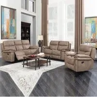 Rasalas 3-Seater Recliner Sofa Suite - Sahara, Fabric