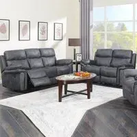 Rasalas 3+2 Seater Recliner Sofa Set - Grey, Fabric