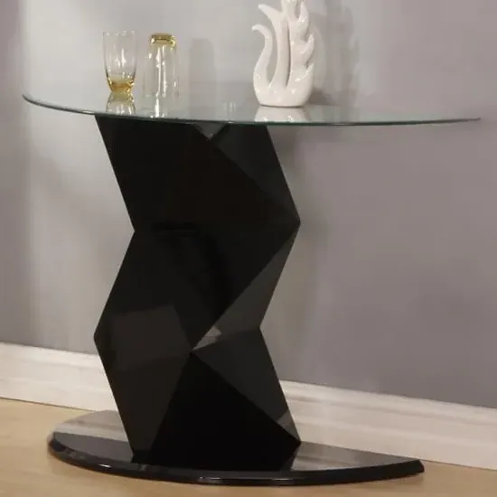 Rasida Clear Glass Console Table - Clear, Glass