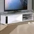 Rasida Clear Glass TV Stand - White, Glass
