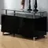 Rasida Glass Top Sideboard with 2 Doors - Black, High Gloss