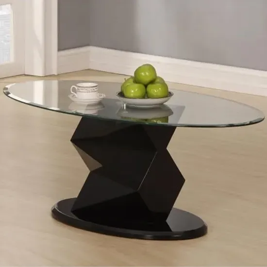 Rasida Oval Coffee Table - Clear, Glass image