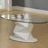 Rasida Oval Coffee Table - White, Glass