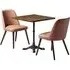 Ratcliff Dining Table with 2 Avelay Chairs - Rustic Oak, Cognac