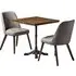 Ratcliff Dining Table with 2 Avelay Chairs - Rustic Oak, Steel Grey