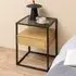 Rattvik Bedside Cabinet with 1 Drawer - Matt Wild Oak, Smoked Glass