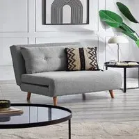 Rattvik Single Sofabed with Oak Legs - Grey, Fabric