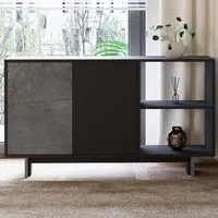 Ravello Console Table with Shelves - Anthracite, Melamine alternate view