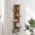 Ravena Corner Wall Shelf with 5 Shelves - Brown Oak