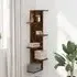Ravena Corner Wall Shelf with 5 Shelves - Smoked Oak