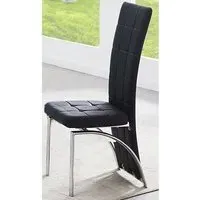 Ravenna Dining Chair - Black, Faux Leather