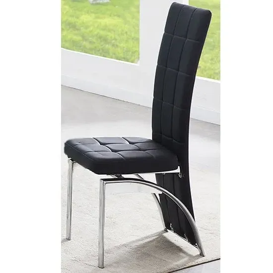 Ravenna Dining Chair - Black, Faux Leather