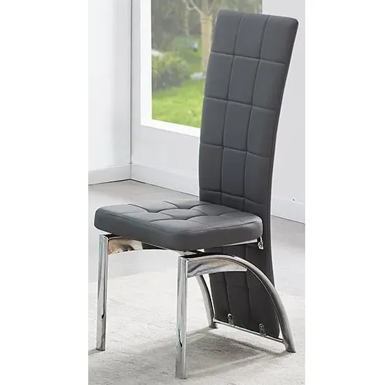 Ravenna Dining Chair - Grey, Faux Leather