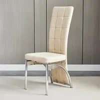 Ravenna Dining Chair - Taupe, Faux Leather