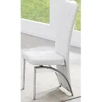 Ravenna Dining Chair - White, Faux Leather